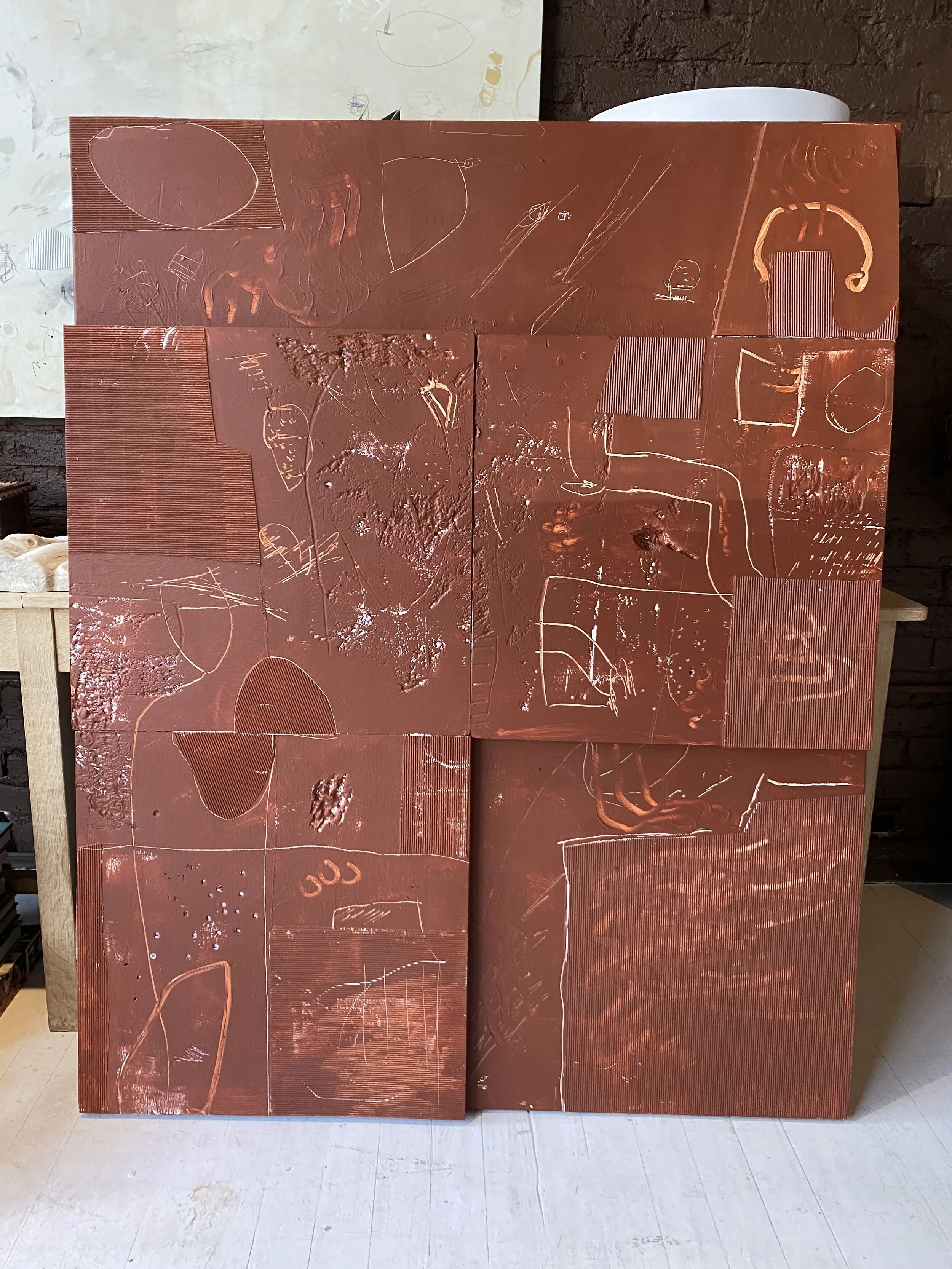 48" x 60" mixed media painting.  Acrylic and foam on canvas