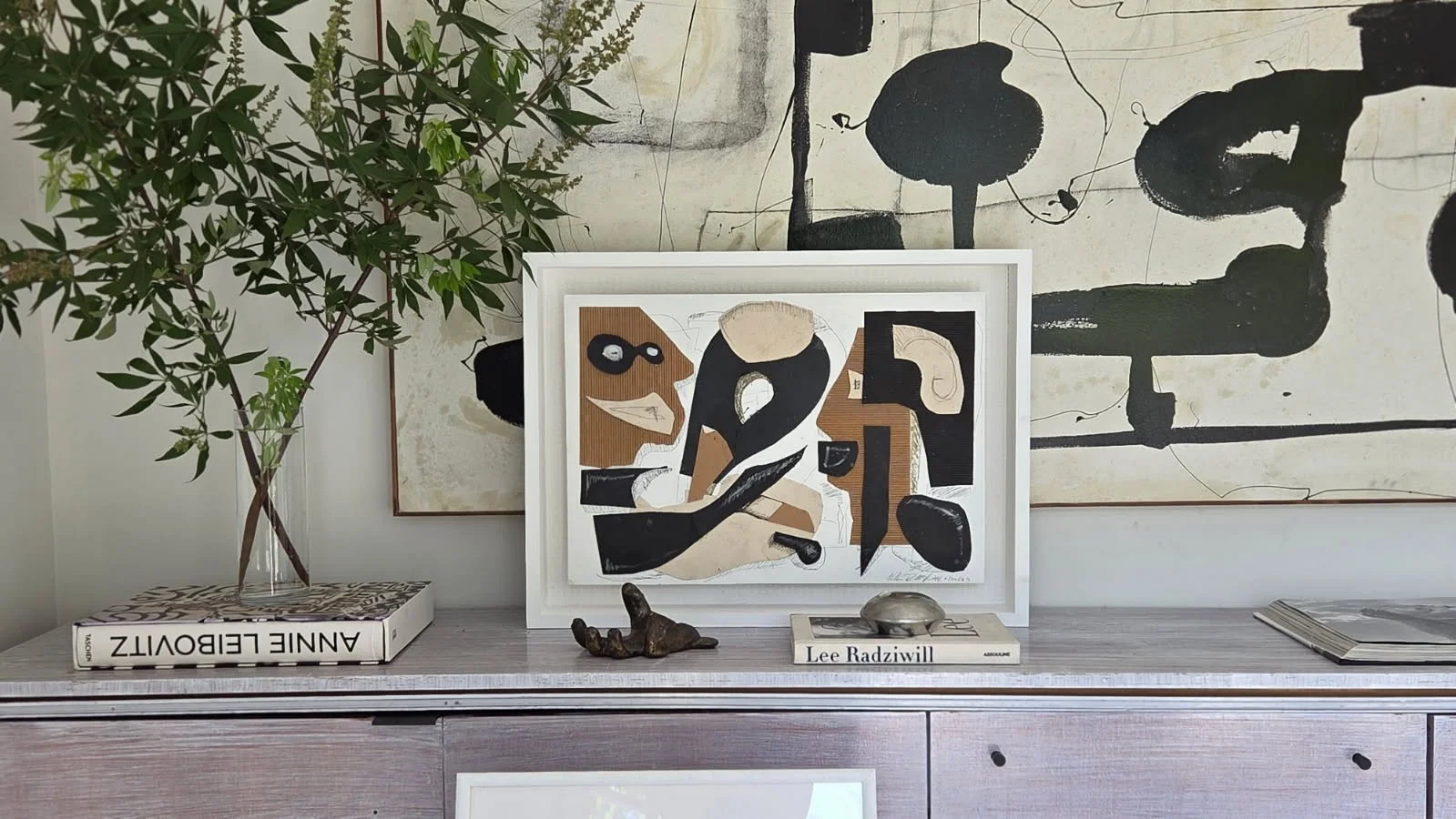 27.5" x  21.5" mixed media abstract