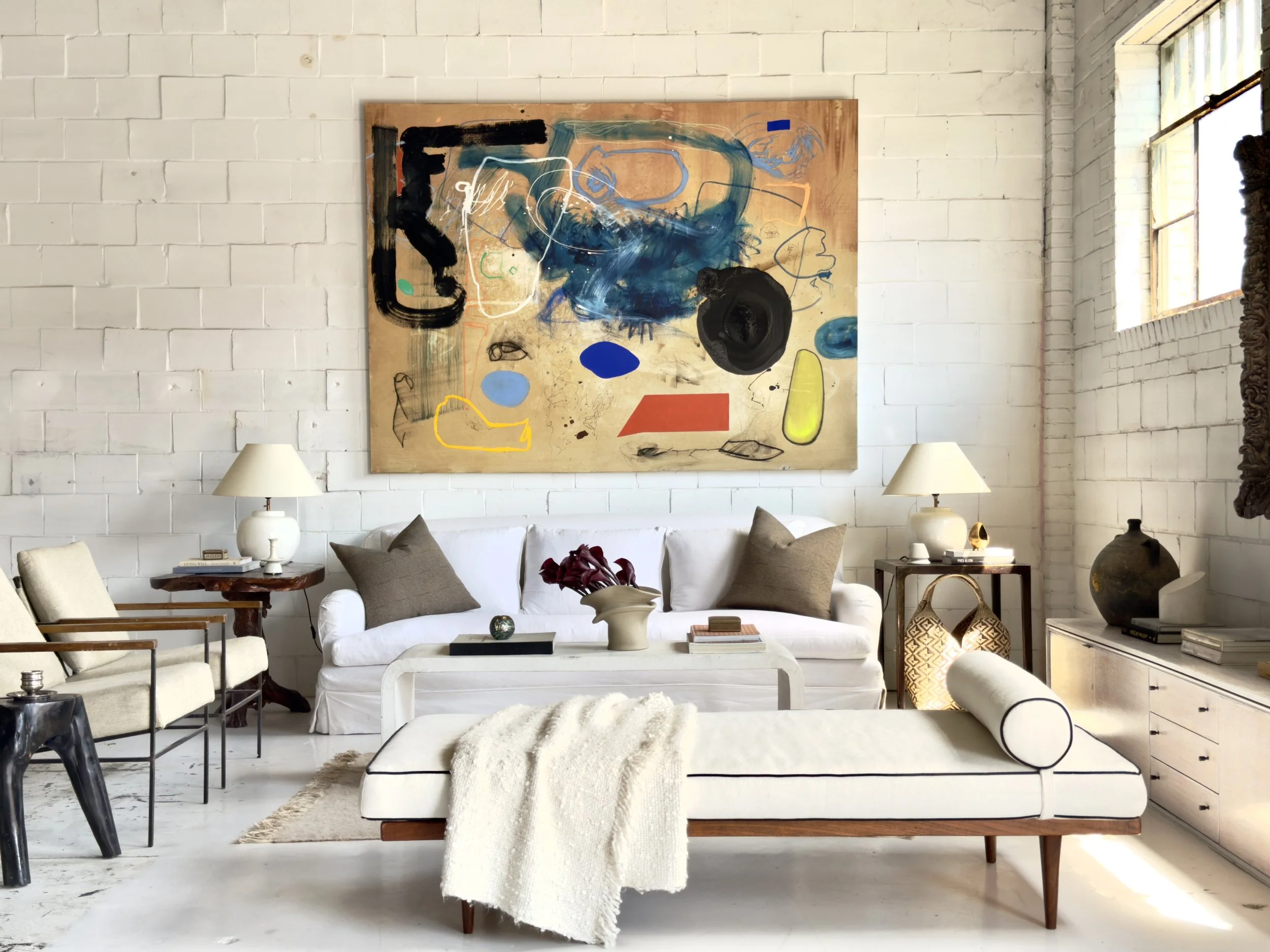 96" x 72" mixed media abstract on canvas.