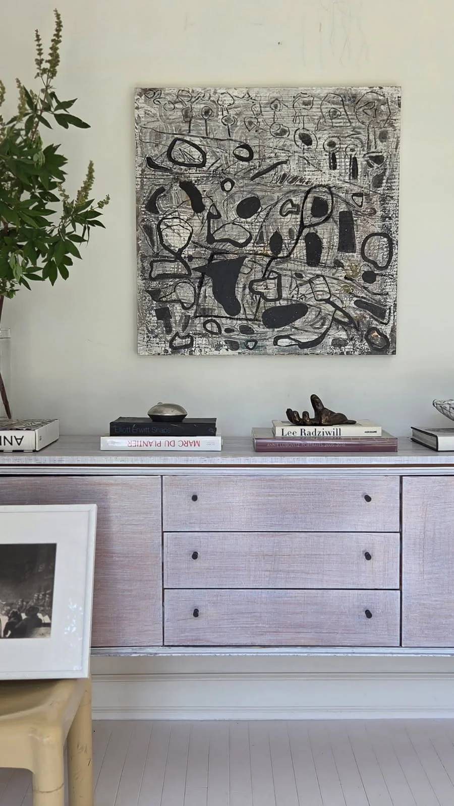 30" x 30" MIXED MEDIA ABSTRACT ON WOODEN PANEL