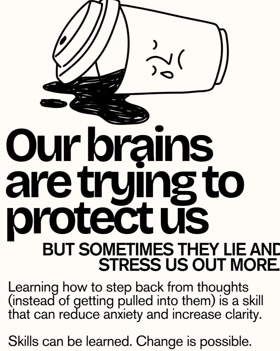 Our brains are great at trying to protect us&hellip; but sometimes they tell us stories that increase stress.

Examples:
&ldquo;I&rsquo;m behind in life&rdquo;
&ldquo;I always mess things up&rdquo;
&ldquo;If I don&rsquo;t do this perfectly, everythin