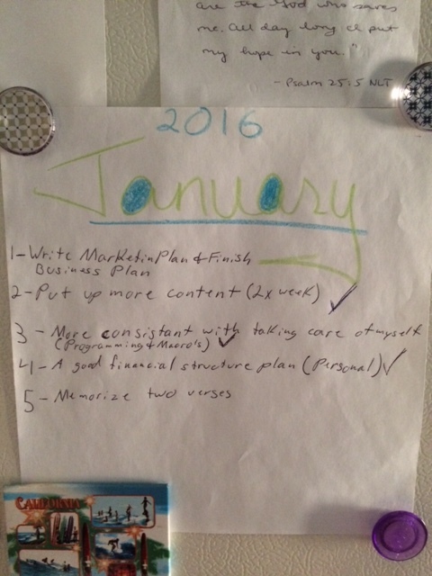 Small Goals for January. 