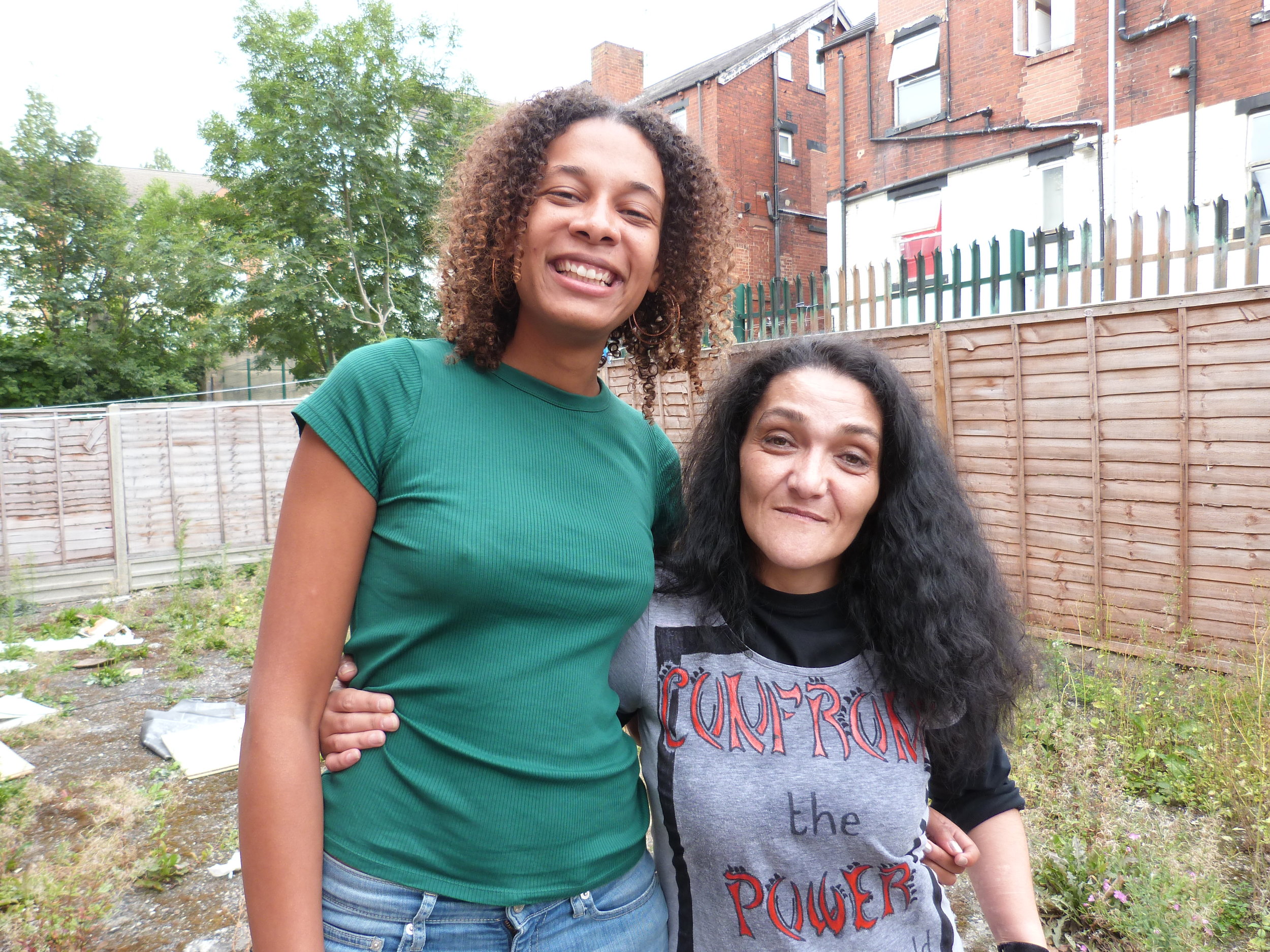 Naima, producer and Cookie's caseworker, with Cookie