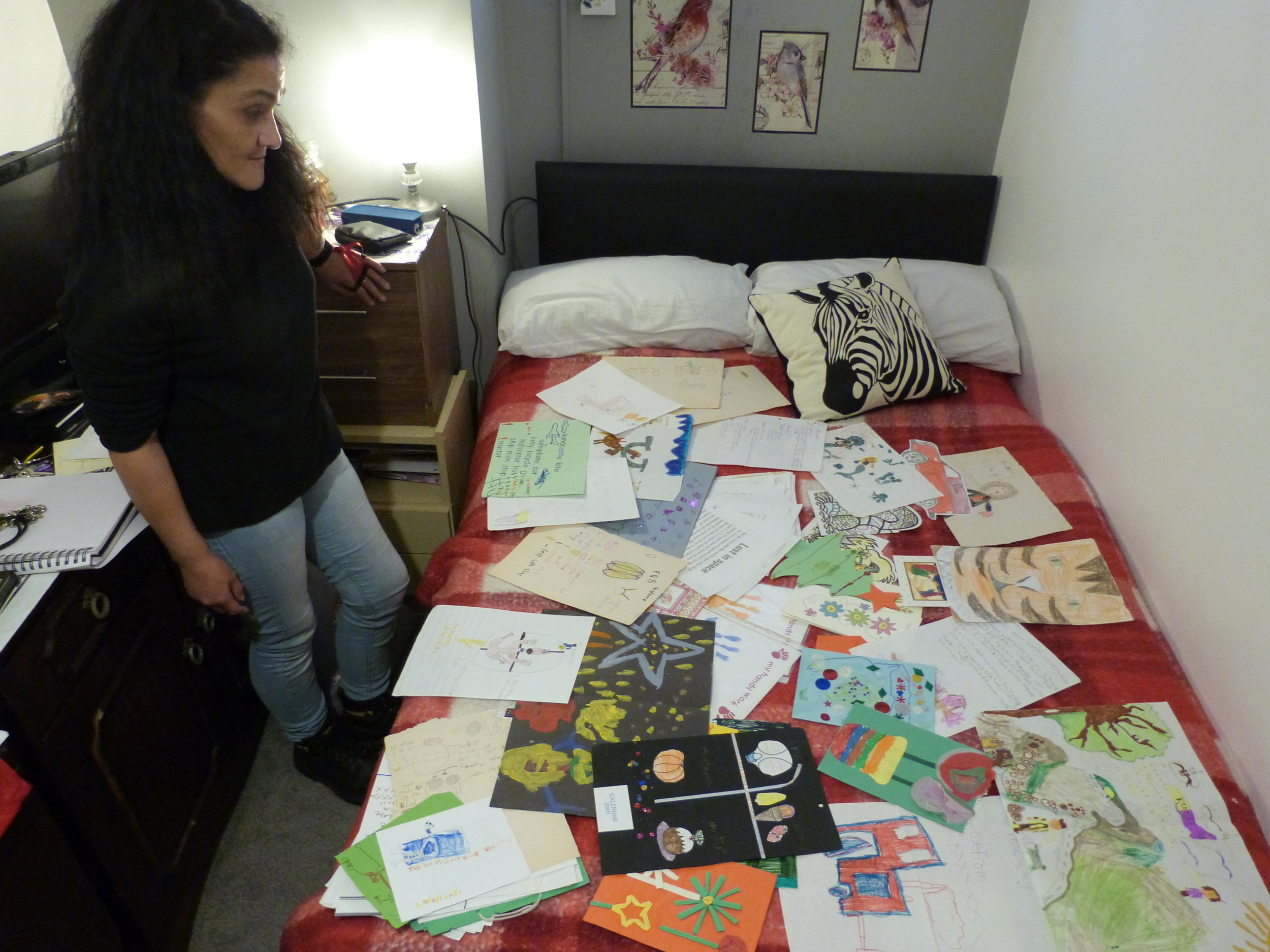 All the letters, cards and drawings Cookie received from her children and family while she was in prison