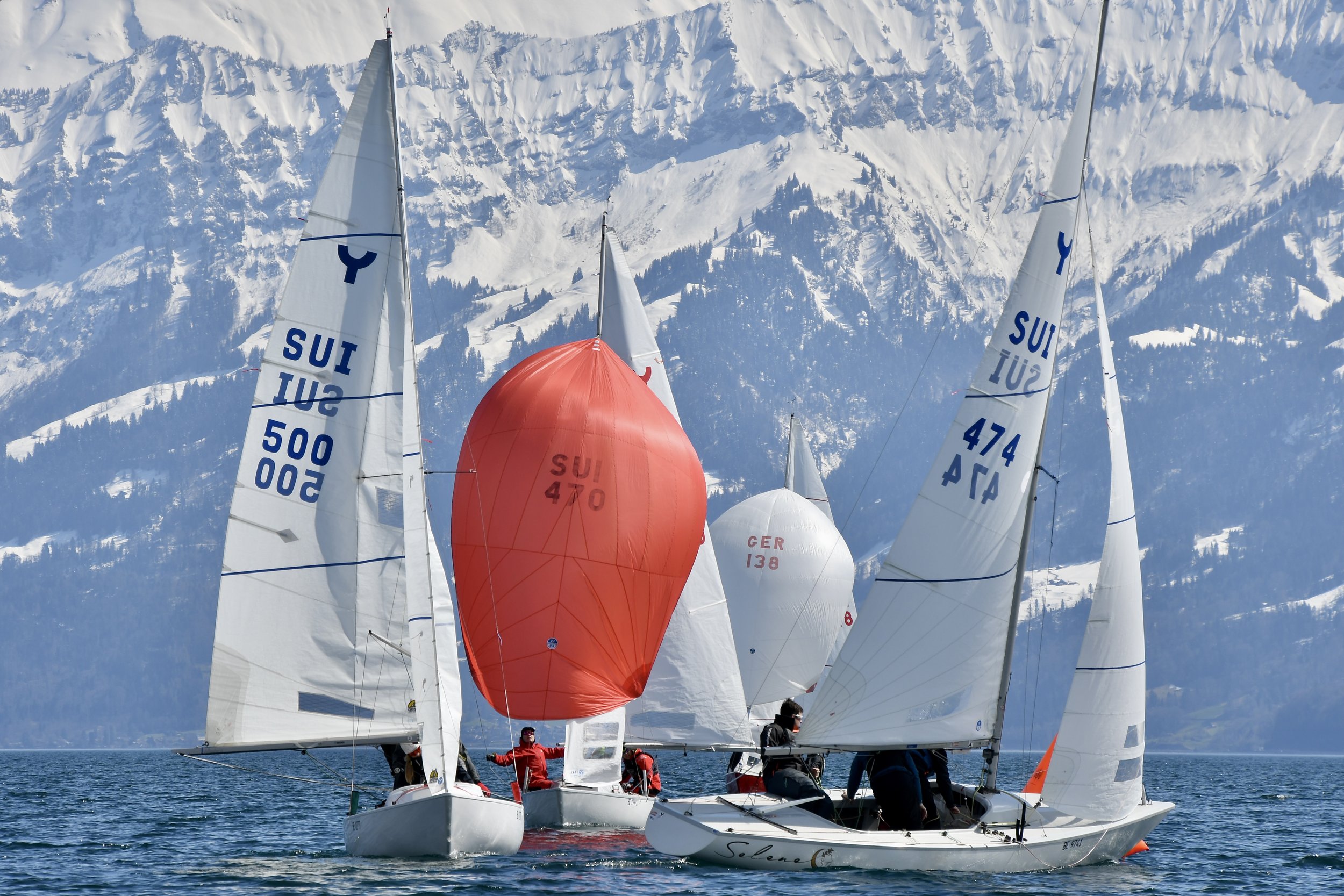 Yngling Cup 1, Osterregatta Thunersee Yacht Club mit deutscher Beteiligung