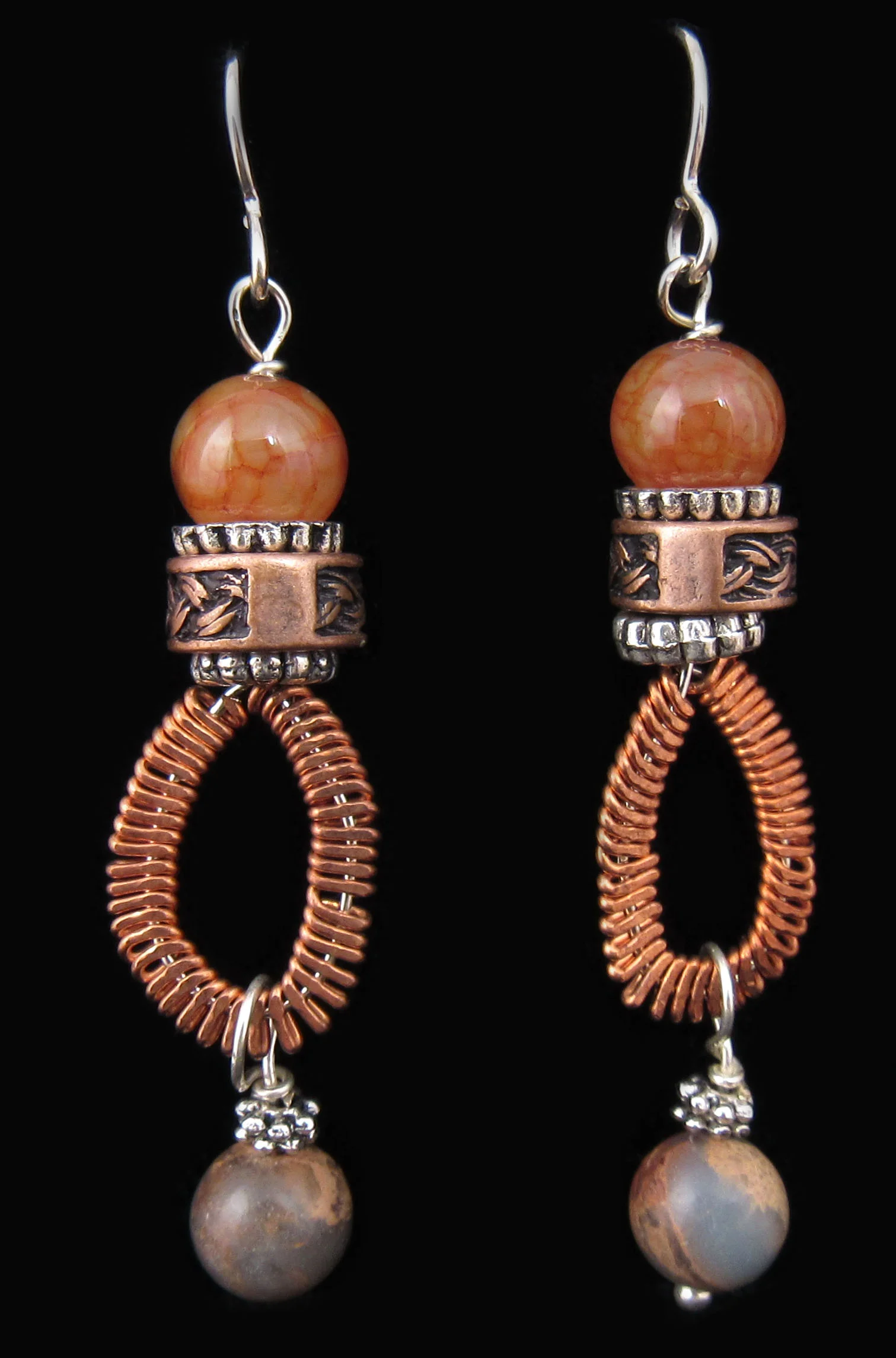 Carnelian and Jasper Earrings