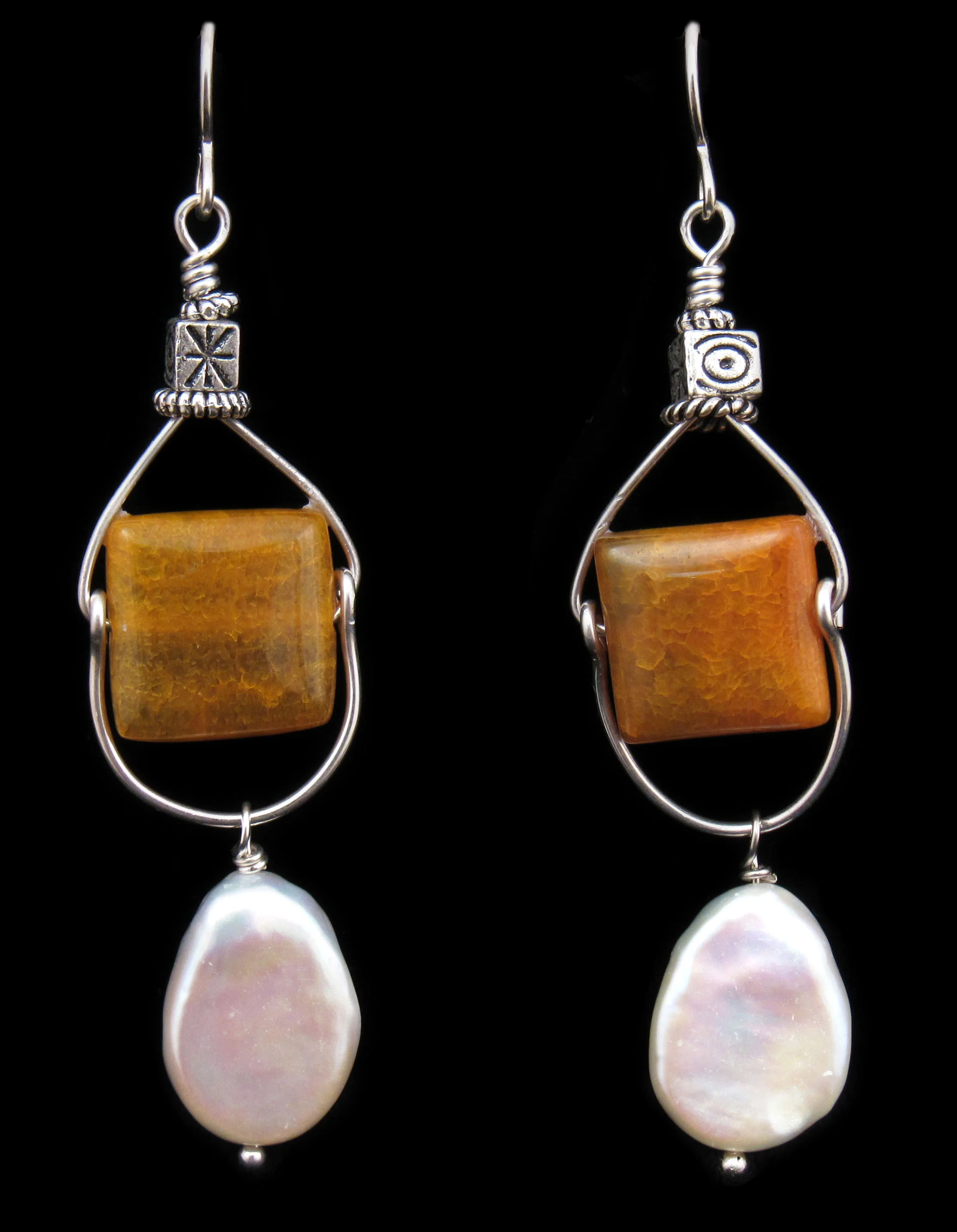 Citrine and Pearl Earrings
