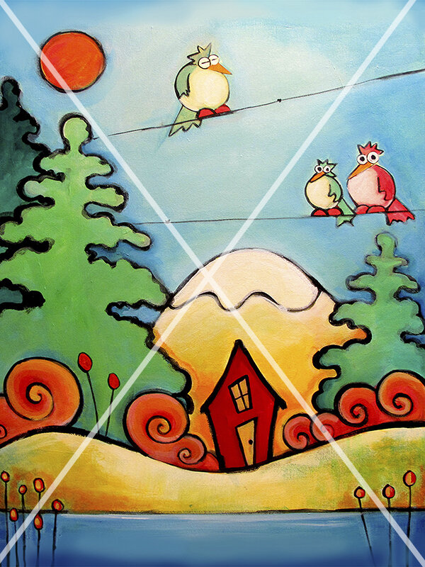 Lazy Birds in the Woods with Cabin