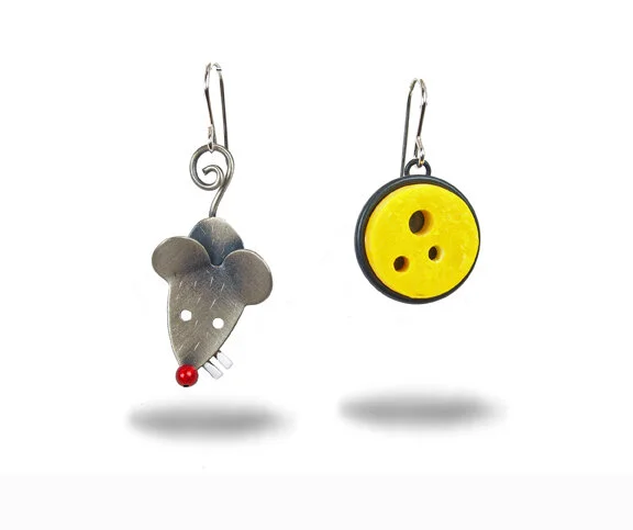 "Mouse and Cheese" Earrings