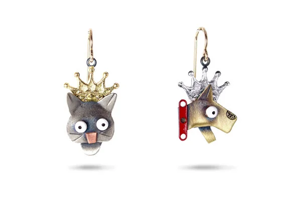 "Reigning Cats and Dogs" Earrings