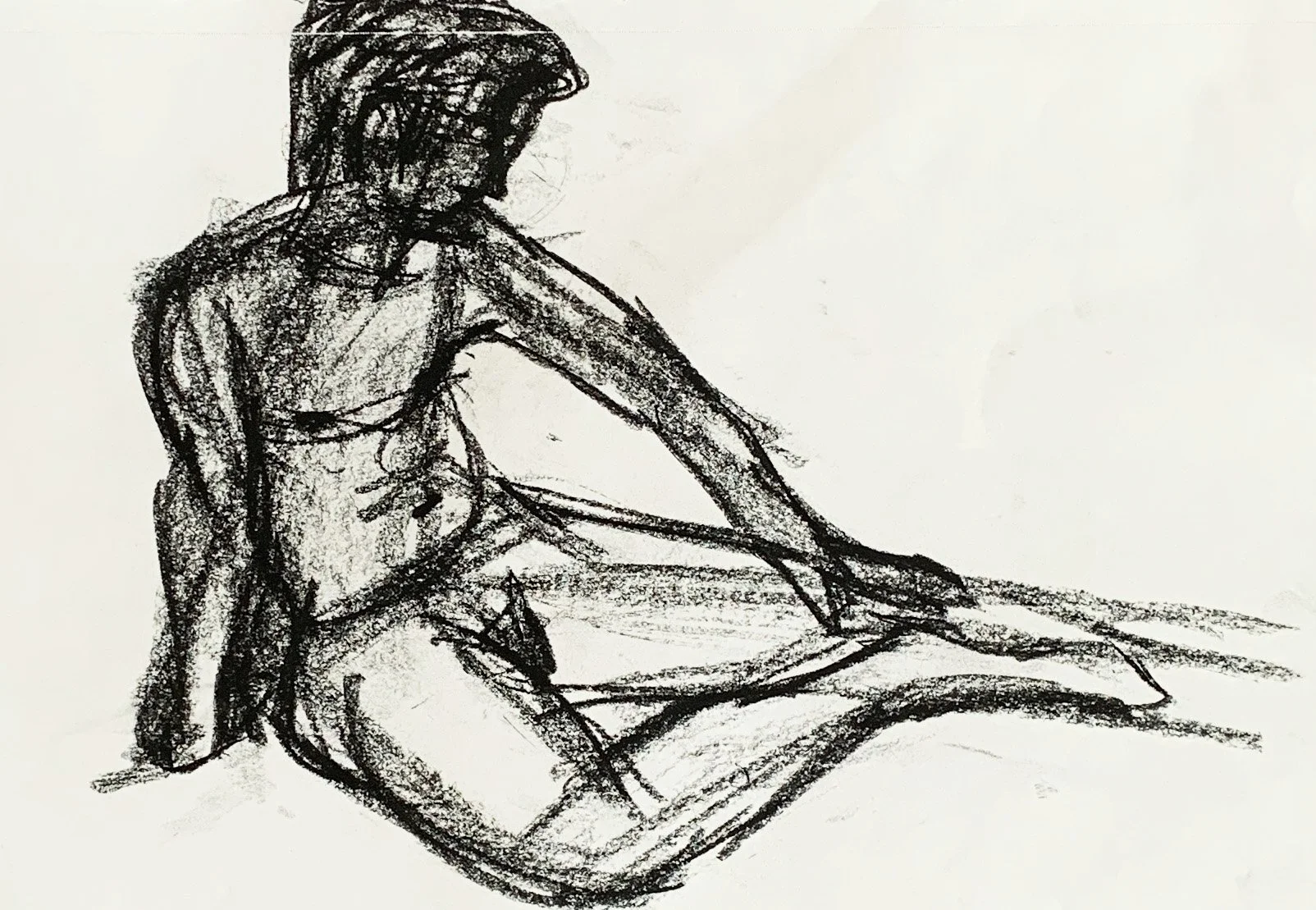 'Sitting Study of Male', original drawing