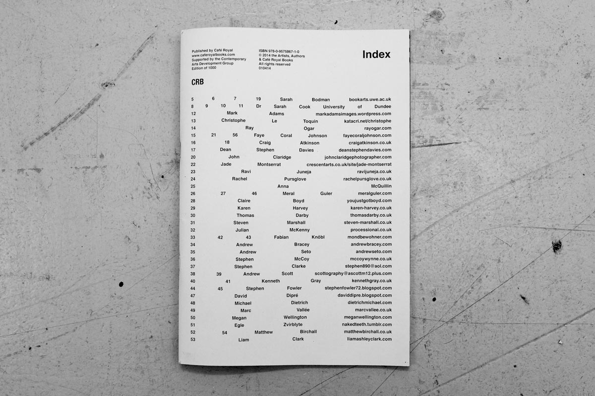 Café Royal Books Index Project 2014