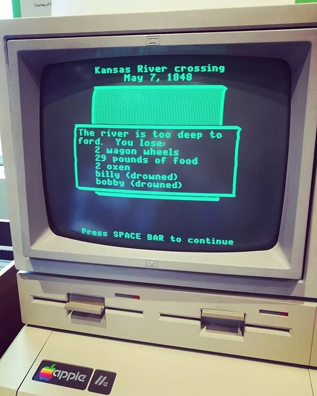 Ok, who remembers spending the afternoons dying of dysentery? Those were some of my best childhood times.  #poorbillyandbobby #simplertimes #throwback #oregontrail