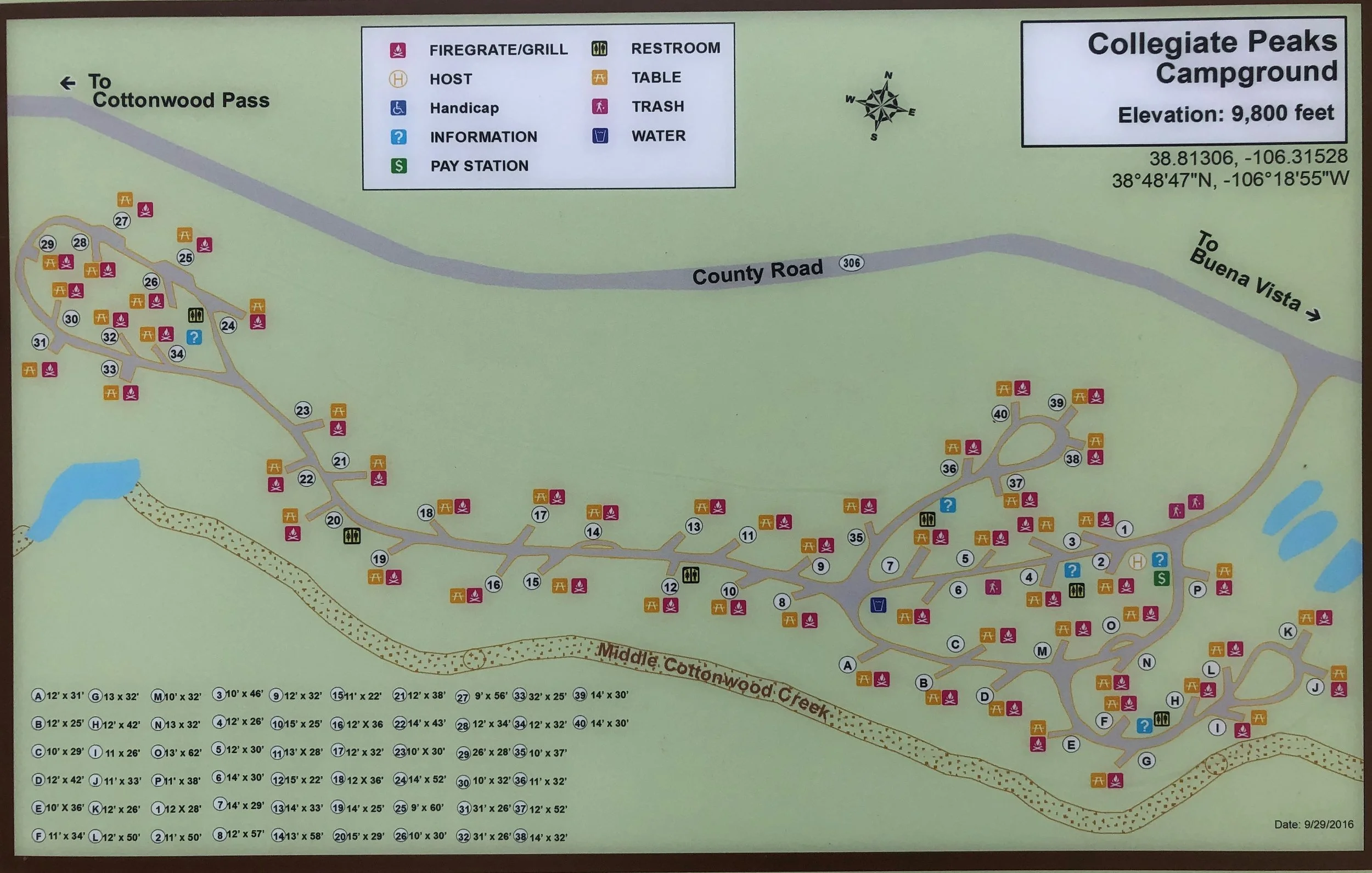 Collegiate Peaks campground map - Click to enlarge