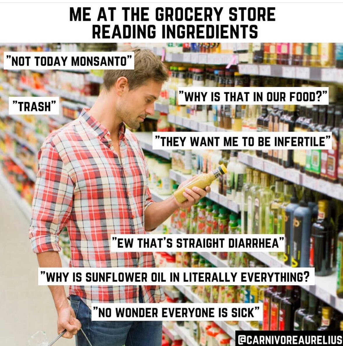 Sadly you have to be an ingredient investigator 🕵️&zwj;♀️ to buy food at the grocery store these days. Most of it is junk and not actually real food. 
Repost from @carnivoreaurelius cause it&rsquo;s too good