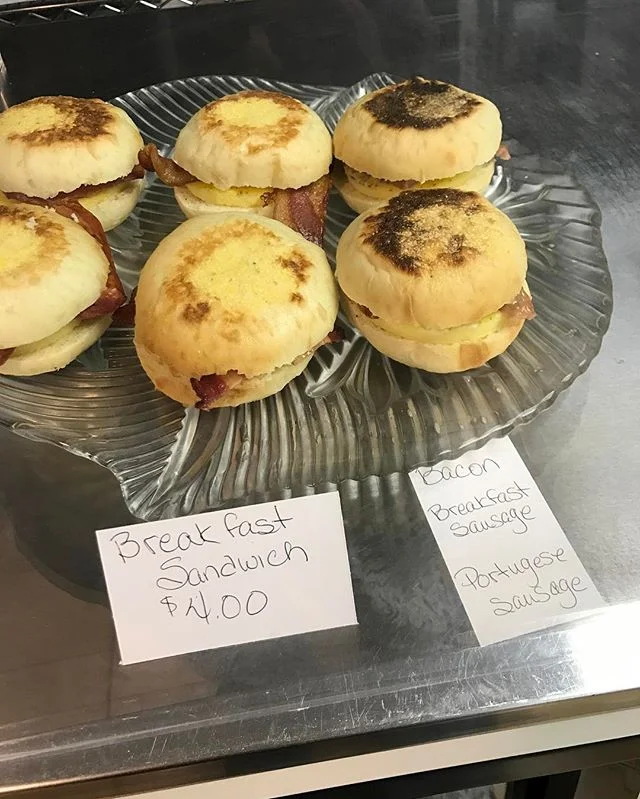 New item: breakfast sandwich made on our house made English muffin #quickbreakfast #yummyfood #viptreatsandsweets #vip #bakedgoods #breakfast #local #localfood #handmade #kauai #kapaa