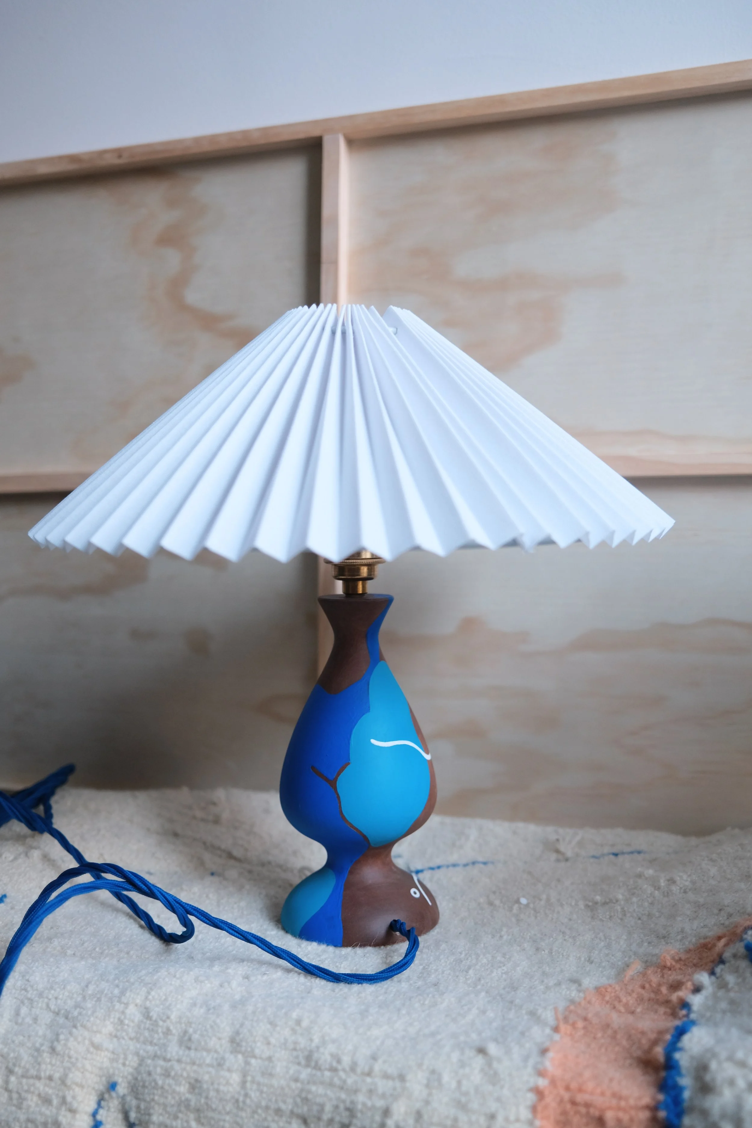 Hand painted upclycled lamp by Laxmi Hussain