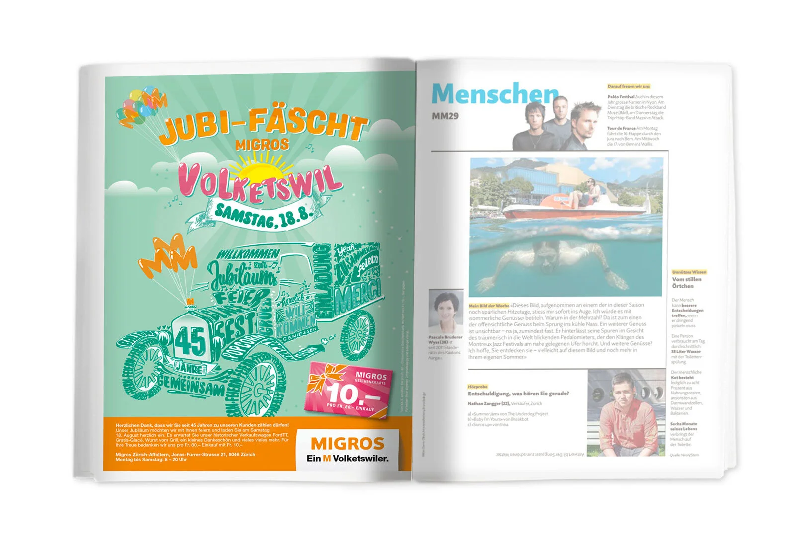 Migros Jubiläum Anzeigen