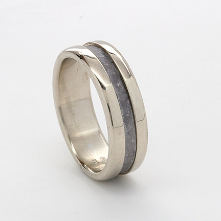 14K White Gold &amp; Tantalum Inlay #301