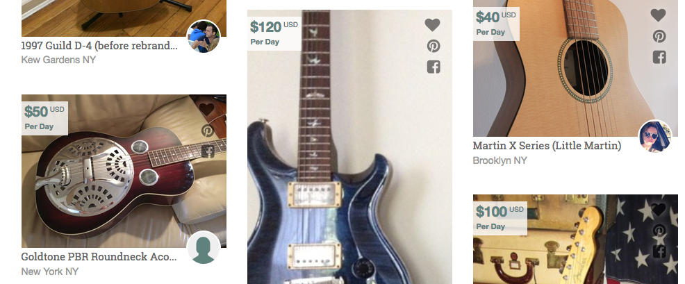 Screen shot for guitars listed in NYC!