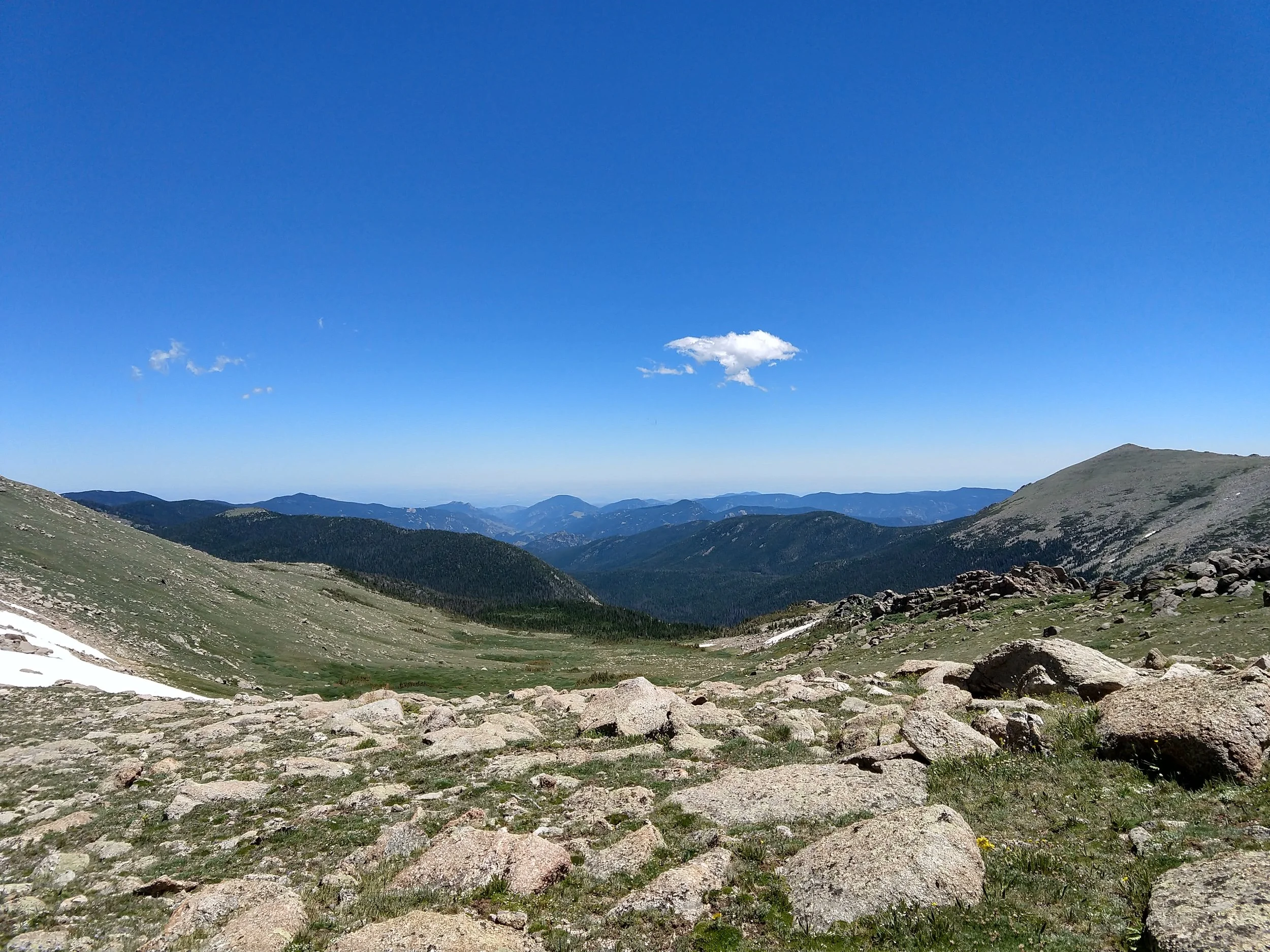 The view from Stormy Peaks Saddle.