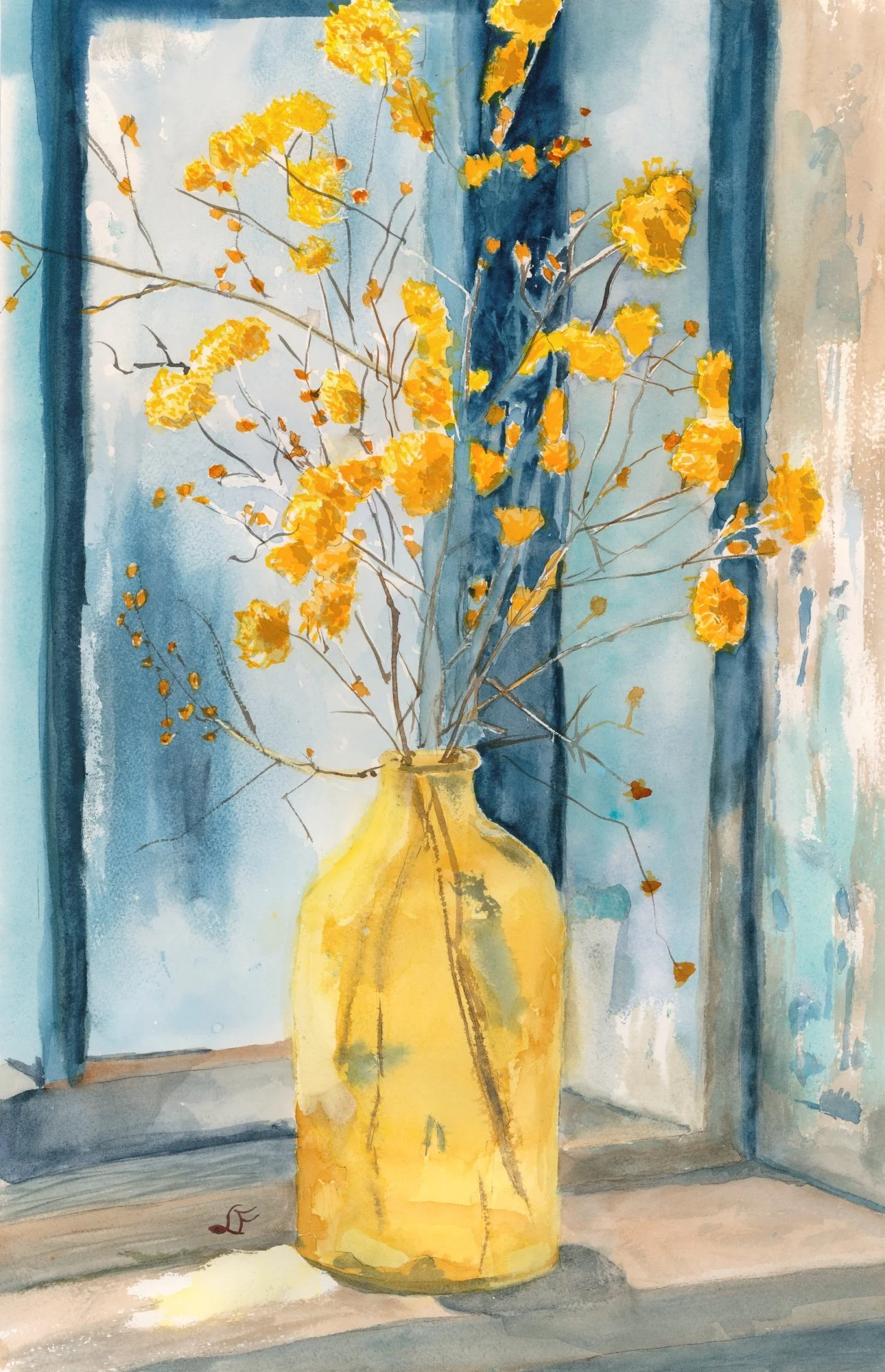 Frisbie, Old Yellow Jug, Watercolor - Laura Frisbie.jpg
