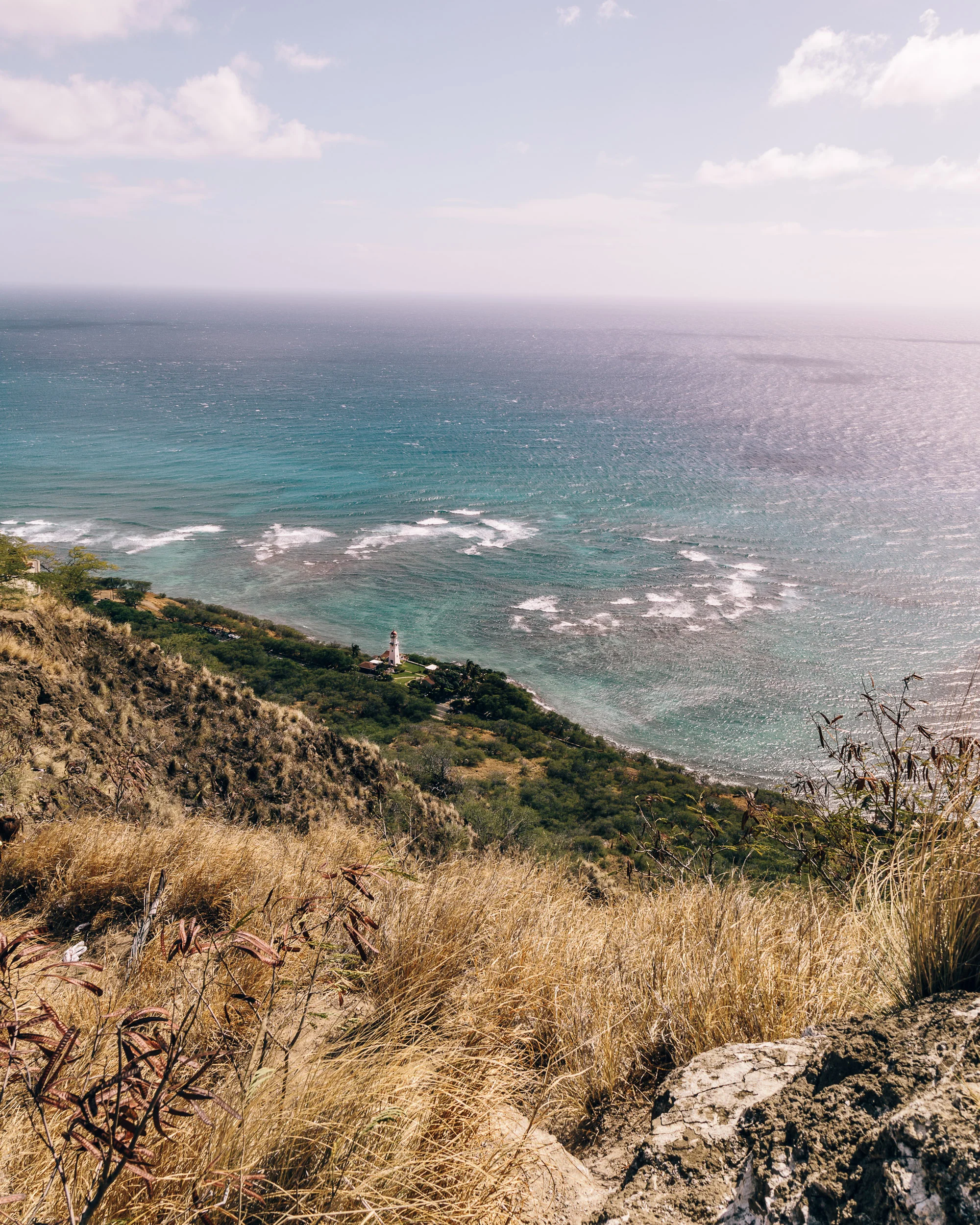 view from the top of diamond head crater trail | Oahu Hawaii