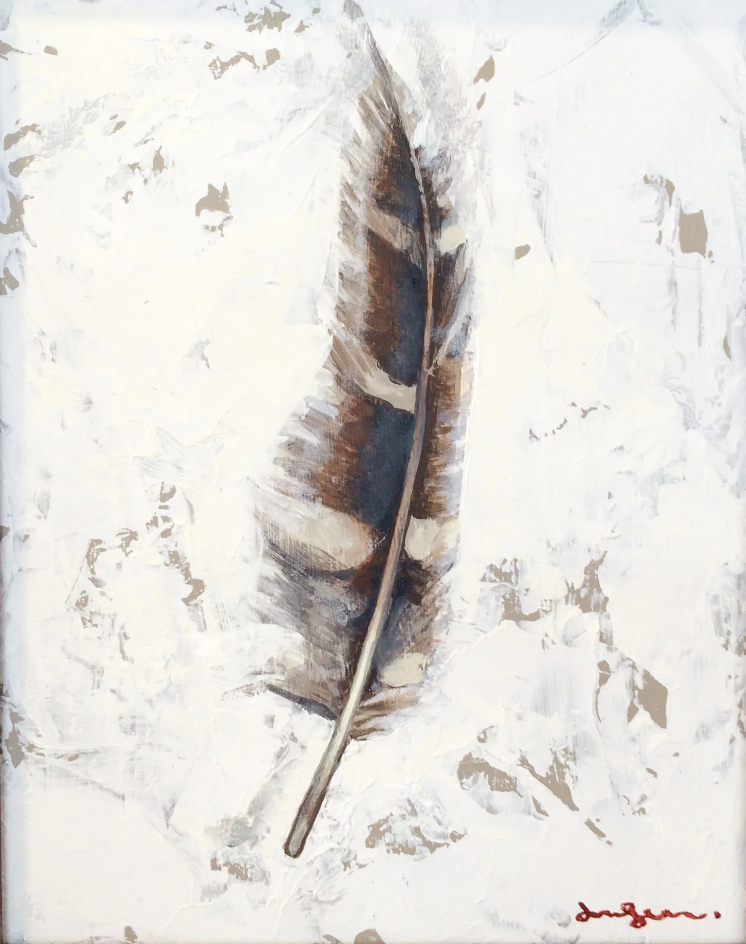 Feather in the Snow Mixed Media on Panel 10 x 8 $1,000 • SOLD