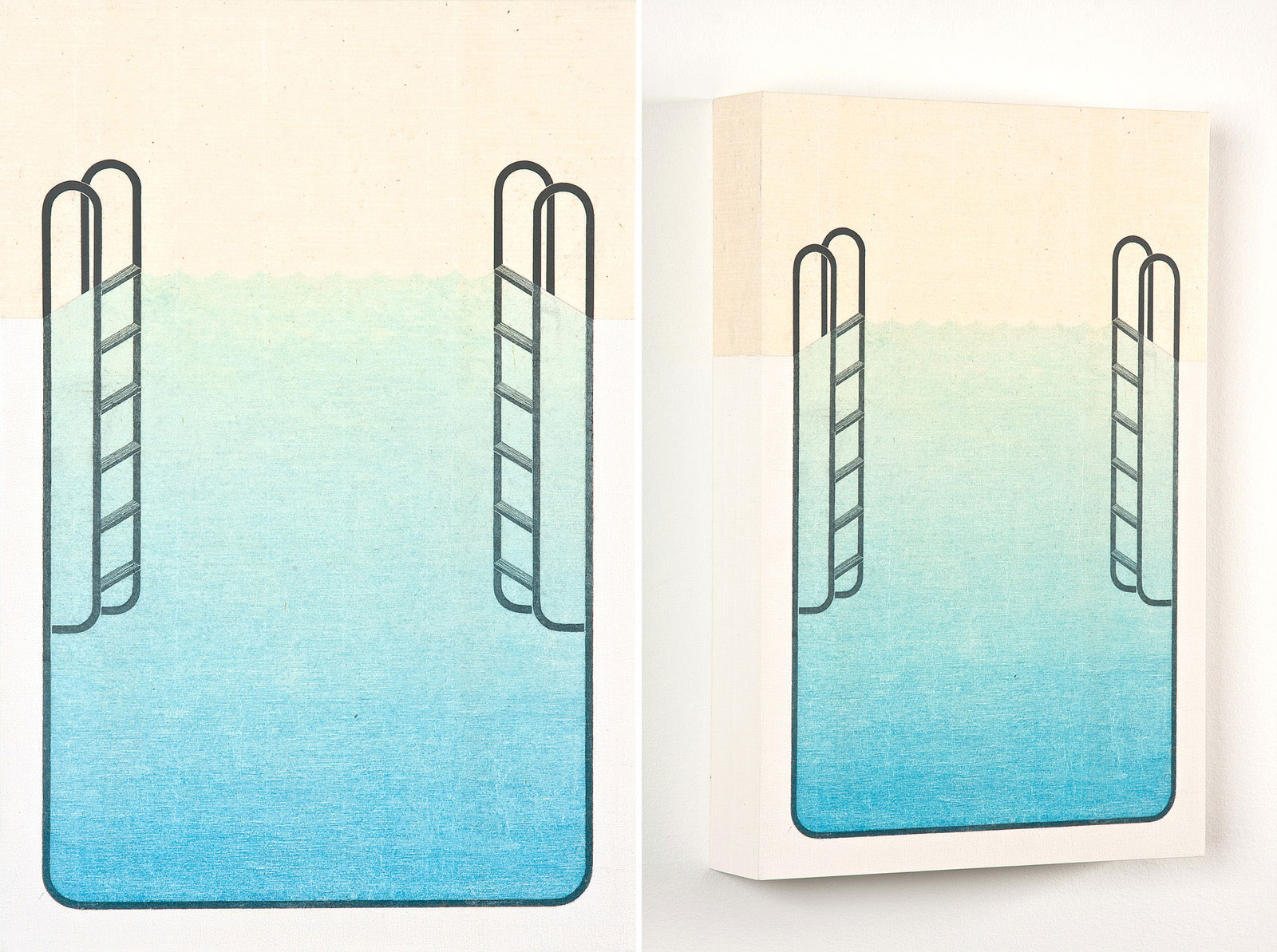Double Ladder Loop Ink & Acrylic on Kozo Paper on Panel 12 x 8 x 1.75 $1,450