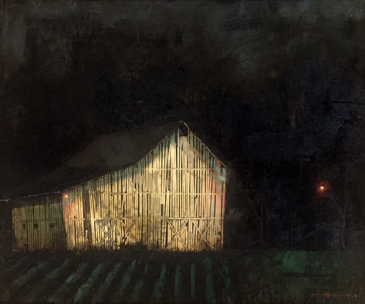 Rural Structure XXIX Oil Pigment, Tar & Cut Paper on Panel 20 x 24 $2800 • SOLD