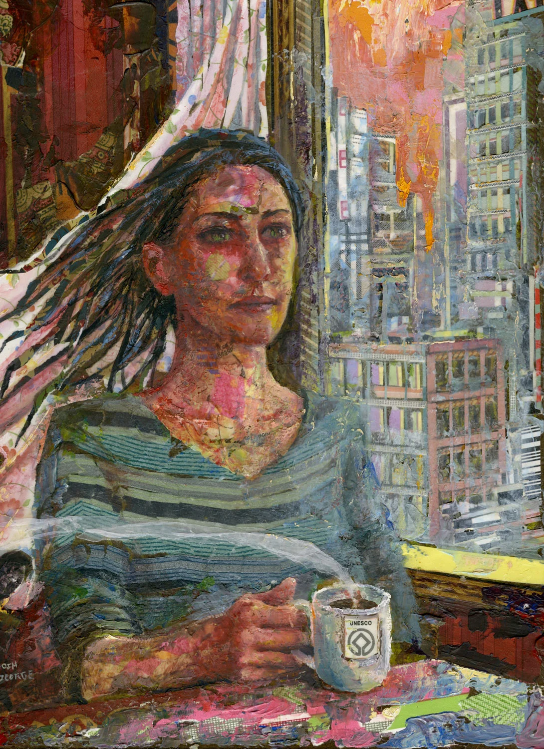 A Personal Single Origin Mixed-Media, Acrylic, and Oil Paint on Panel 15 x 12 $850