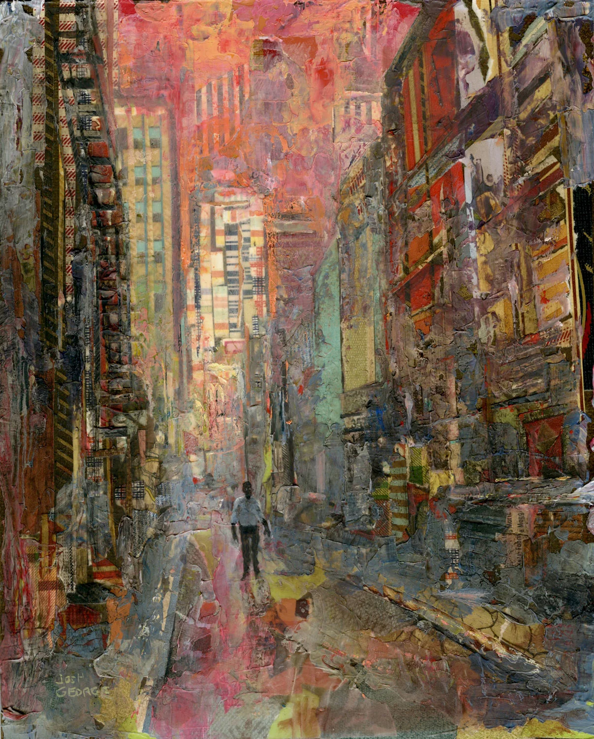 Back Alley Brute Mixed-Media, Acrylic, and Oil Paint on Panel