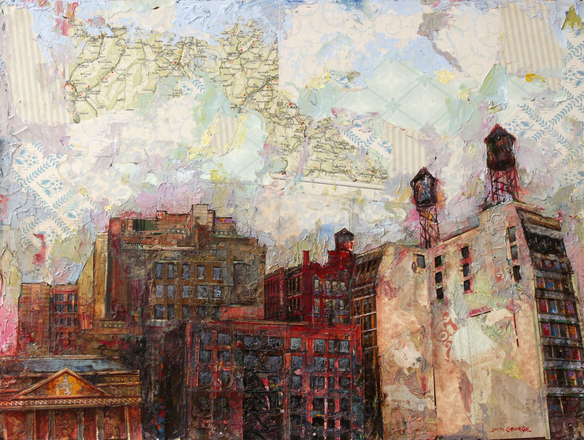 Pity The Patchwork Mixed-Media, Acrylic, and Oil Paint on Panel 19 x 24 $1900