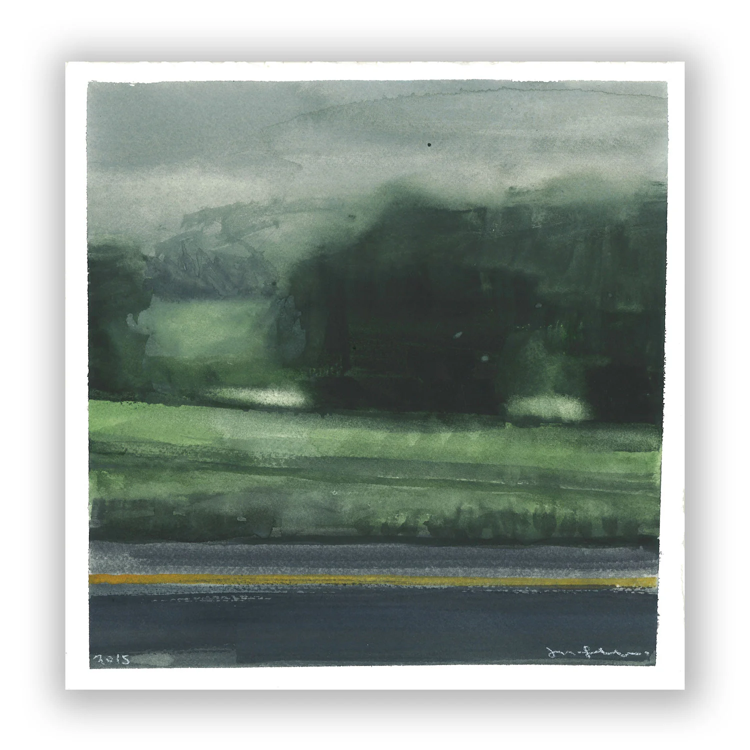 Rainscape IX Watercolor & Collected Rainwater on Paper 10 x 10 $750 • SOLD