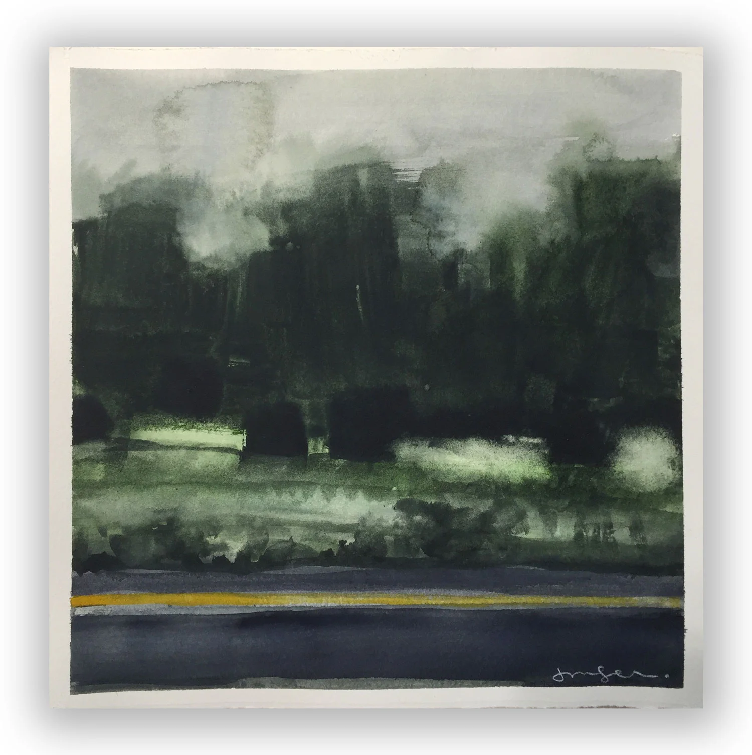 Rainscape X Watercolor & Collected Rainwater on Paper 10 x 10 $750