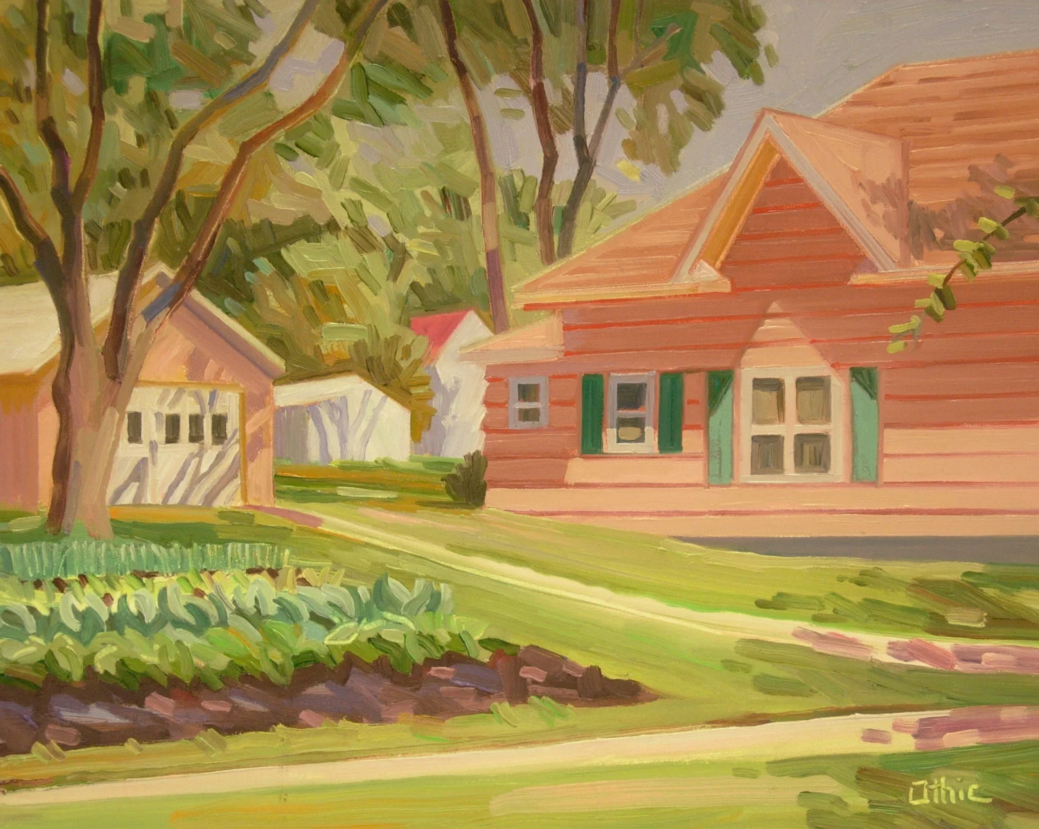 Houses, Garden in Town Oil on Board 8 x 10 $300 • SOLD