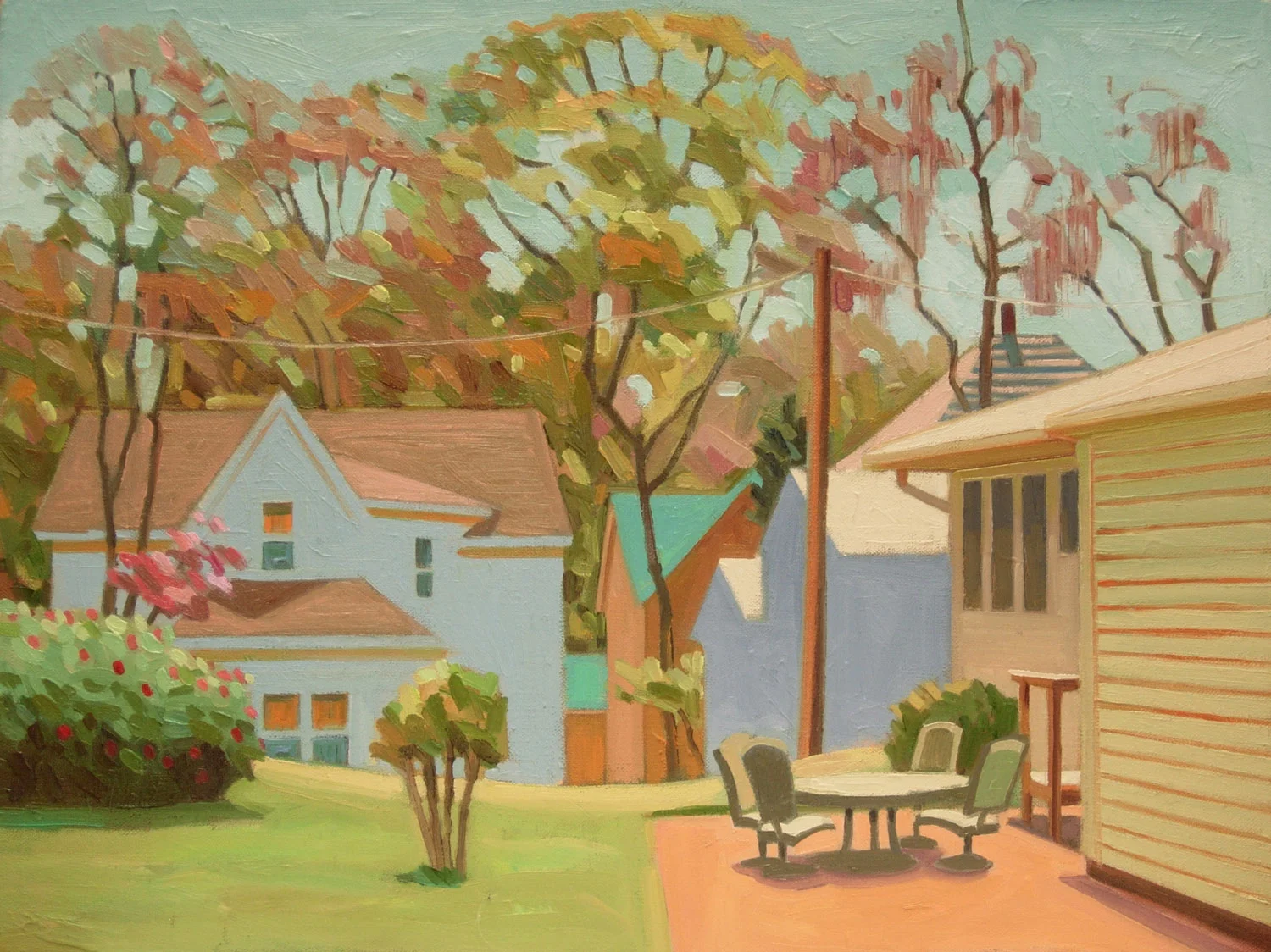 Houses, Patio, Early Spring Oil on Canvas 12 x 16 $500