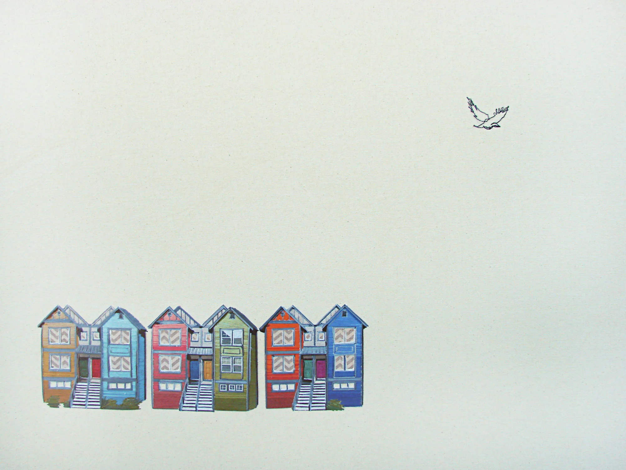 House No. 5 Embroidery * SOLD