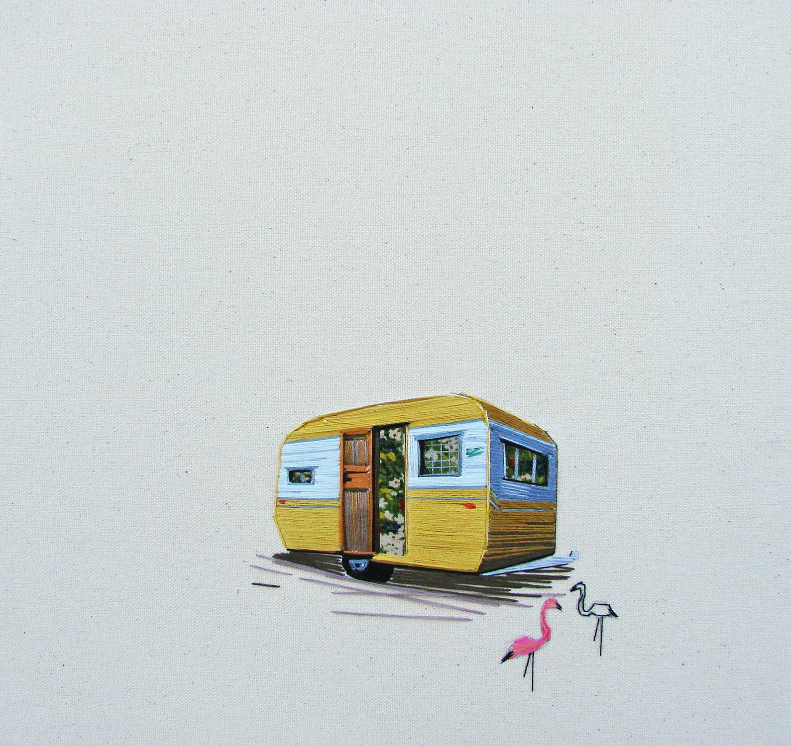 House No. 8 Embroidery 12 x 12 $ 500 • SOLD