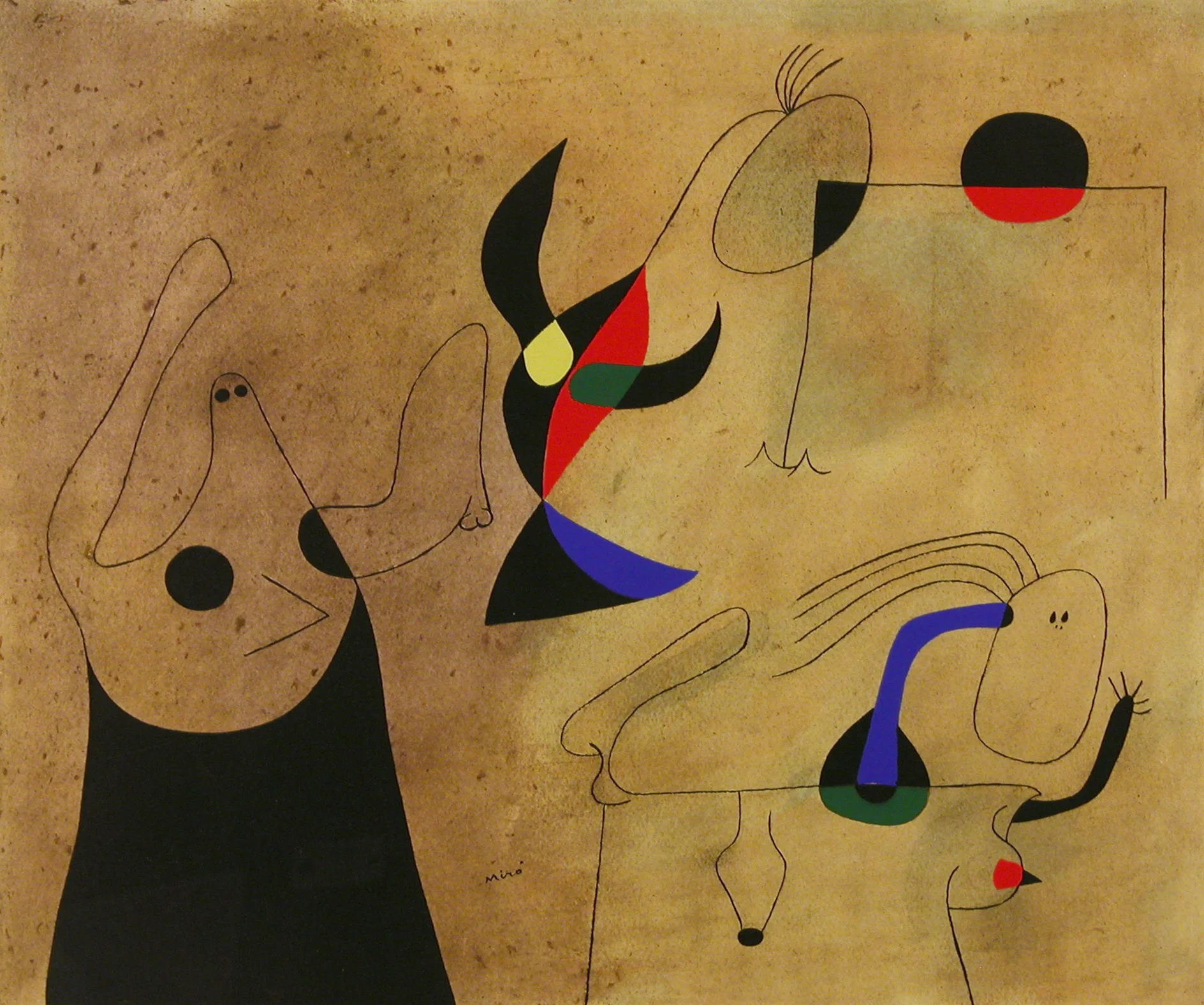 Constellations: 4 - Femmes Sur La Plage (Woman on the Beach), 1959 276/350 Pochoir 14 x 17