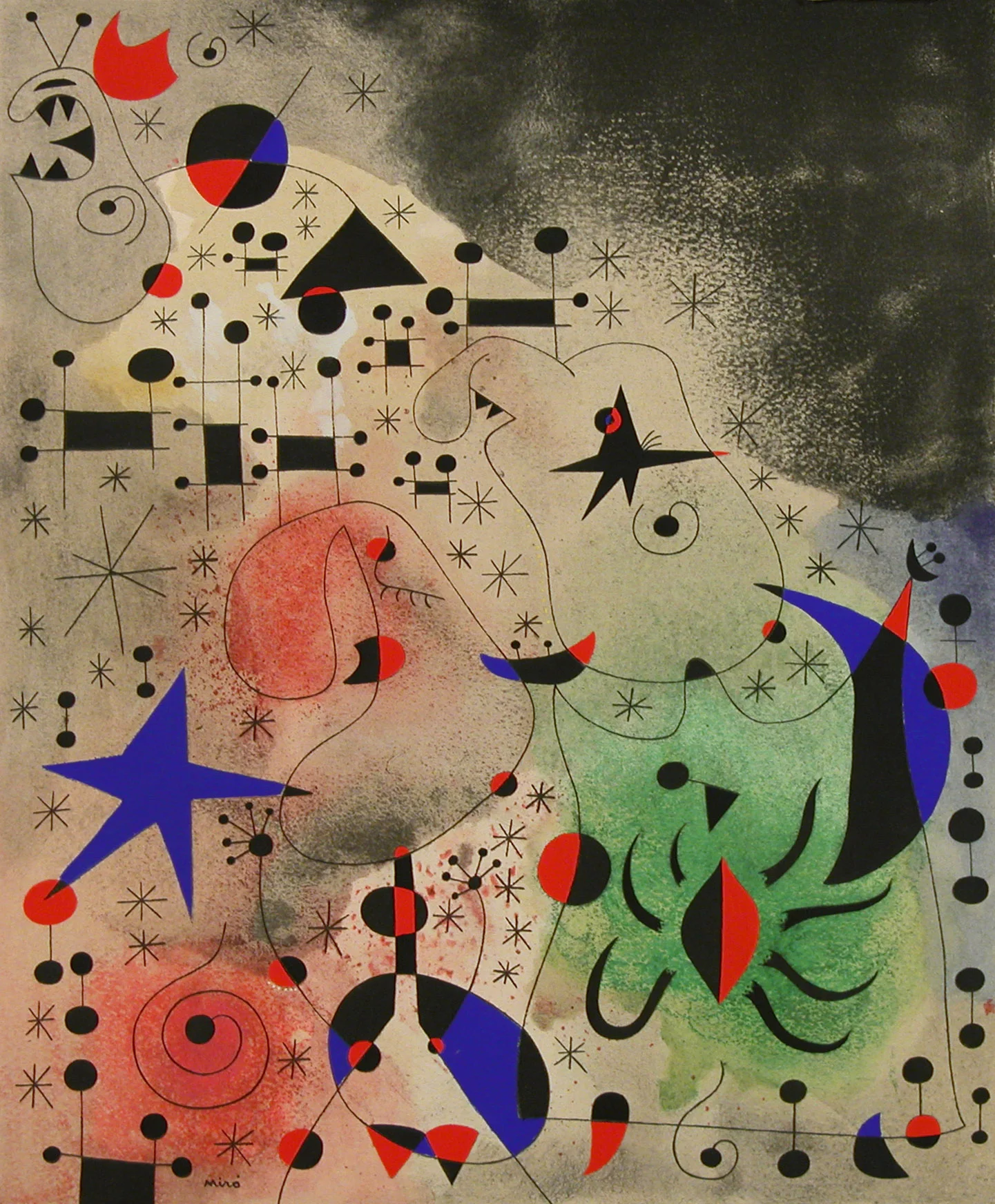 Constellations: 18 - L'oiseau Migrateur (The Migratory Bird) , 1959 240/350 Pochoir 17 x 14