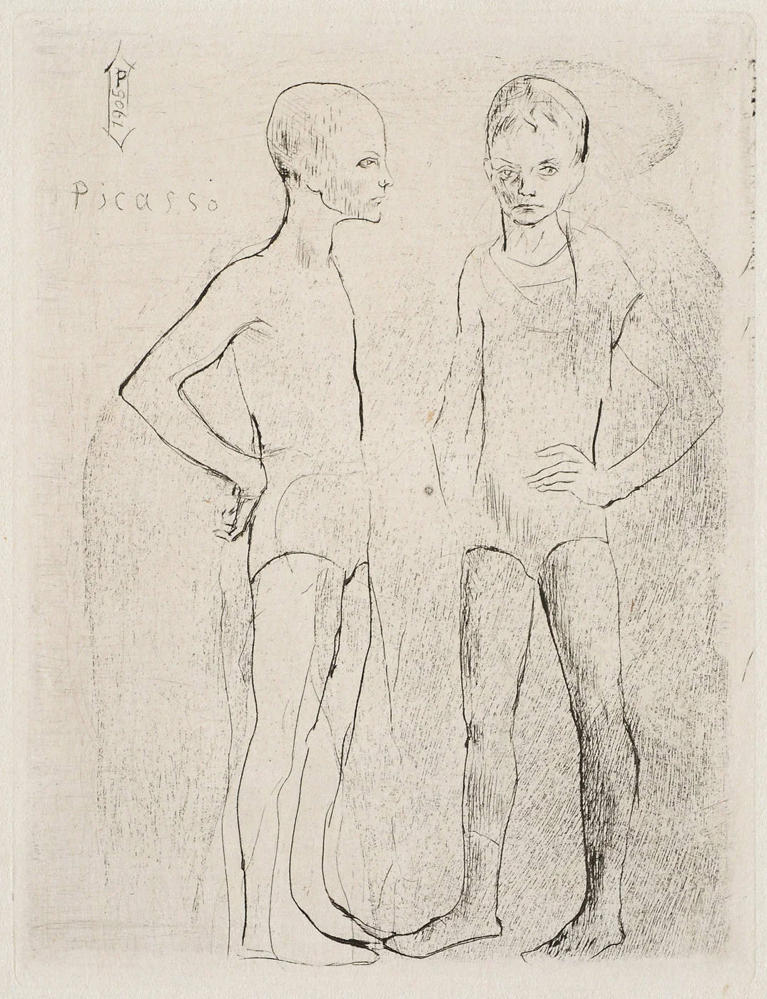 Les Deux Saltimbanques , 1905 27/29 Drypoint 13.75 x 10.625