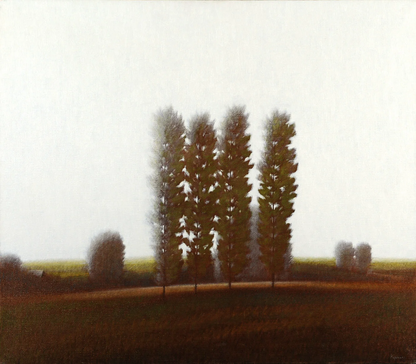 Poplars Oil on Canvas 28 x 32