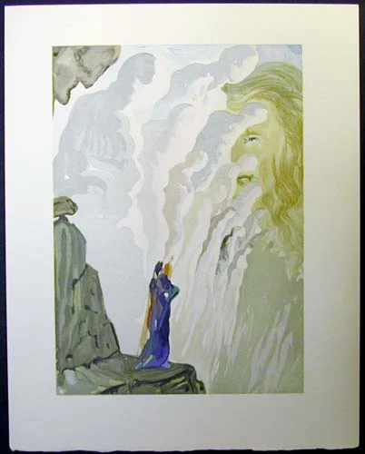La Divine Comédie: Inferno Canto 12 - La Beauté des sculptures , 1960 71/150 Color Wood Engraving 9.5 x 7.25
