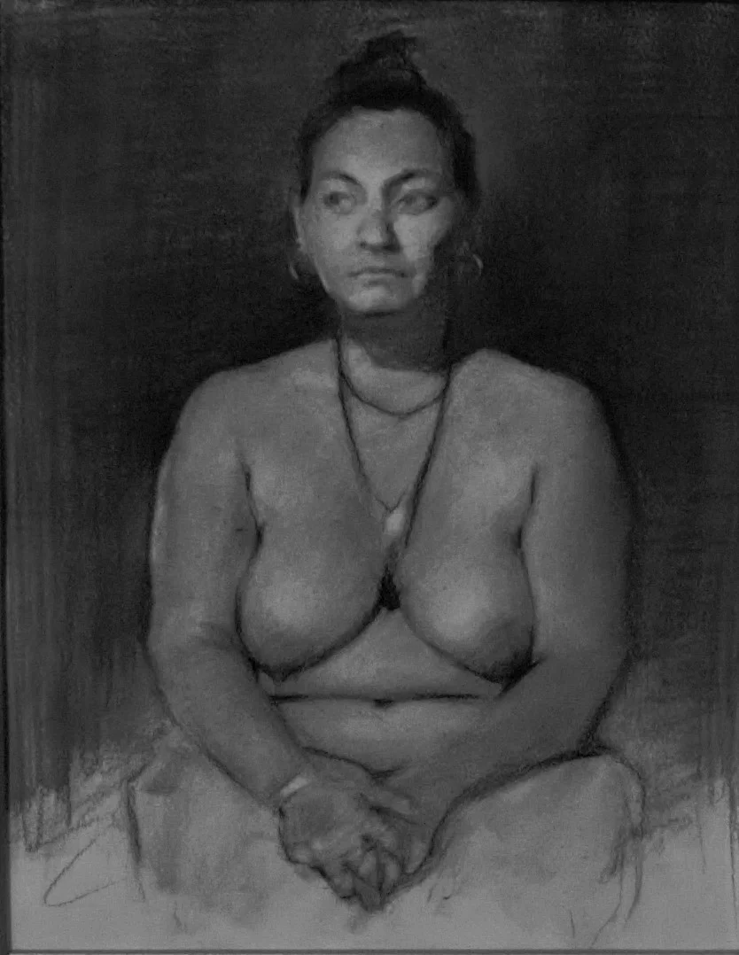 Portrait with Jewelry Charcoal on Paper 11 x 14 $ 300 • SOLD