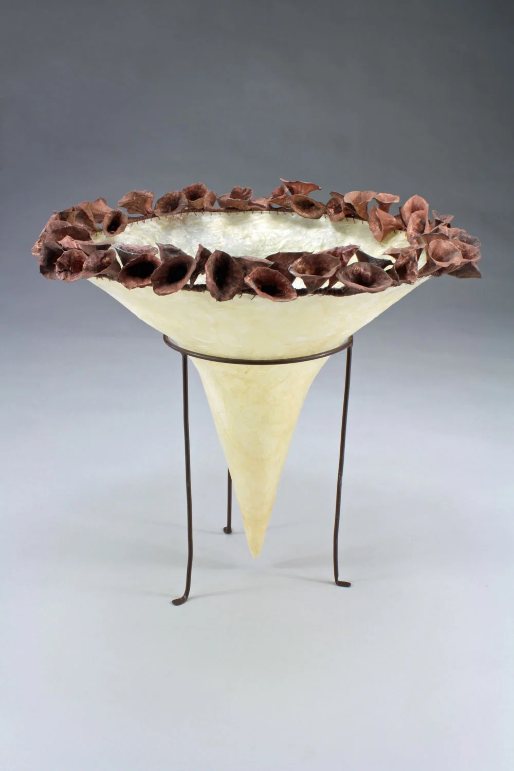 Coronet Gut, Steel, Copper Electroformed Bells of Ireland, Thread, Resin, Steel 13 x 12.5 x 12.5 $ 900