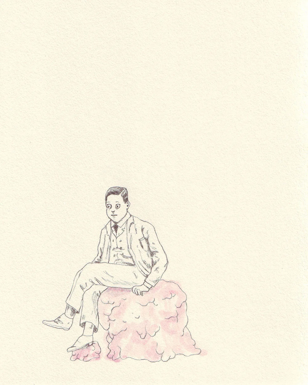 Standing and Sitting in Gum Graphite and Watercolor on Paper 10 x 12 (framed) $ 180