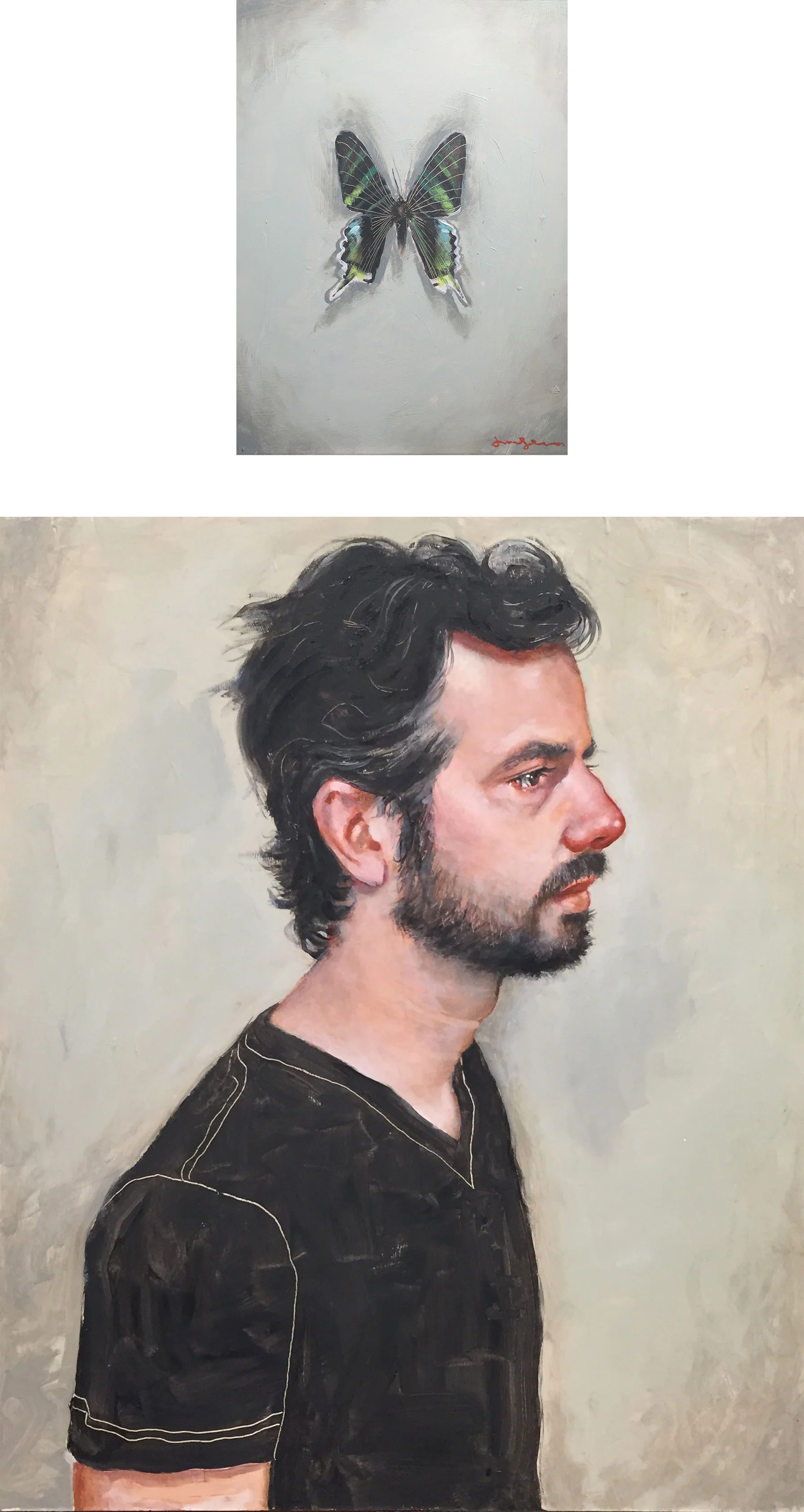 Taverner Oil, Tar, and Wax on Panel 24 x 20 & 10 x 8 - Diptych $ 2,400 • SOLD