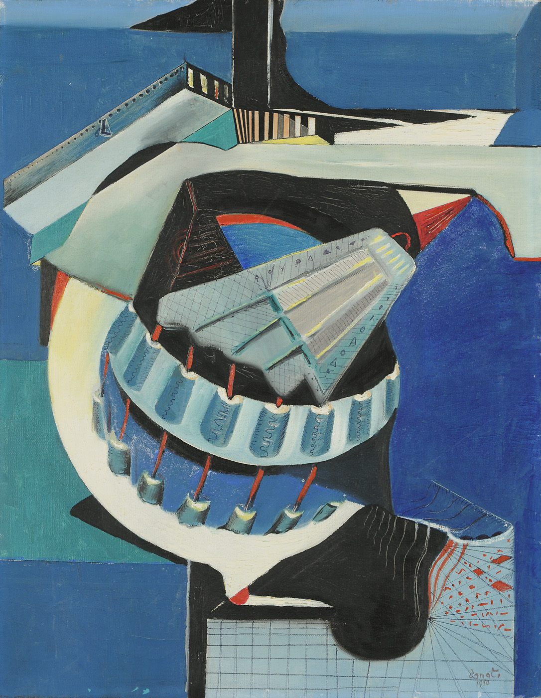 Enrico Donati Chimes and the Turning Hammers Oil on canvas 1950