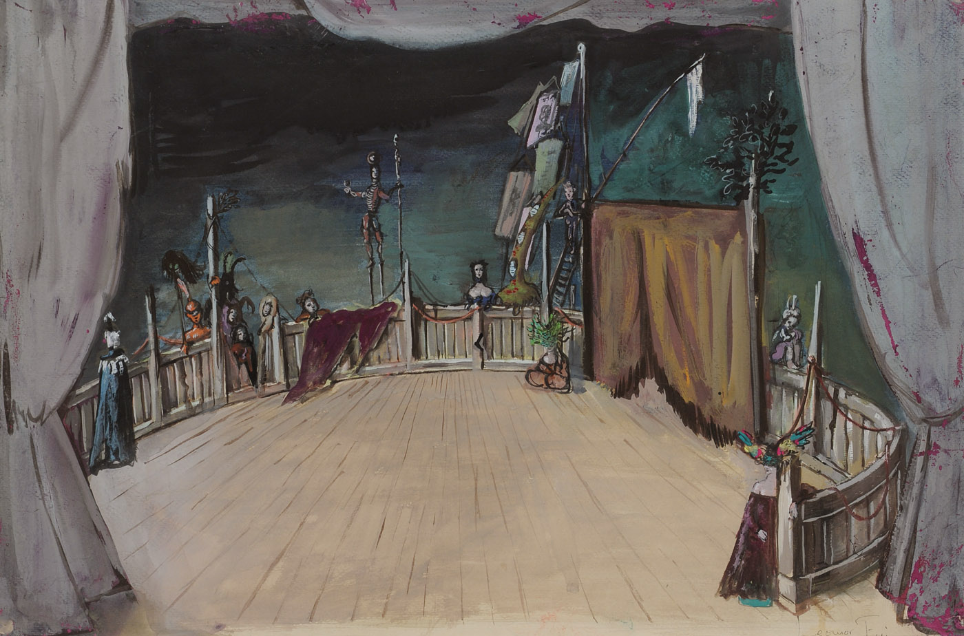 Theater Design for Ballet/Circus c. 1955 Gouache on paper 14 x 21